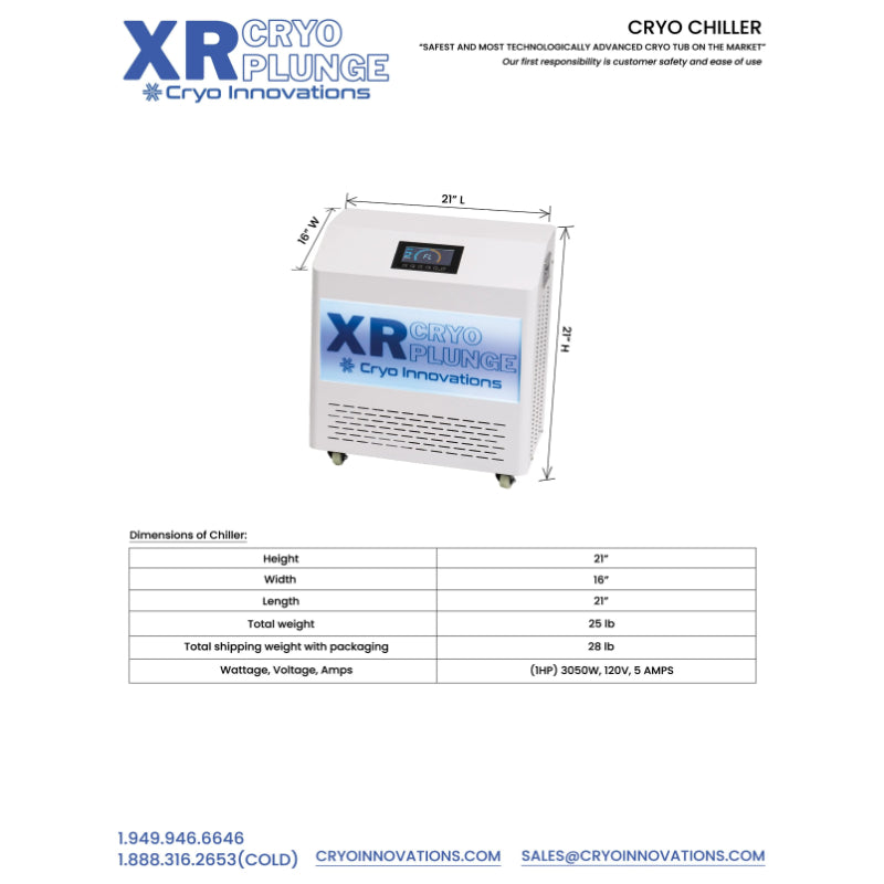 Cryo Innovations Acrylic Window tub + Chiller